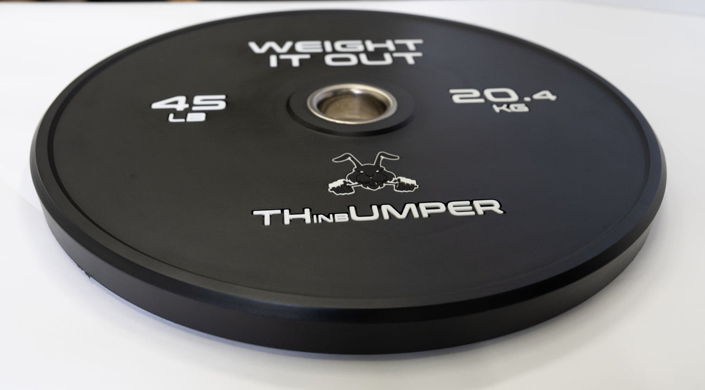 'Thumper' Thin Bumper Weight Plate Sets. (Thinnest Bumper Plates Ever!)
