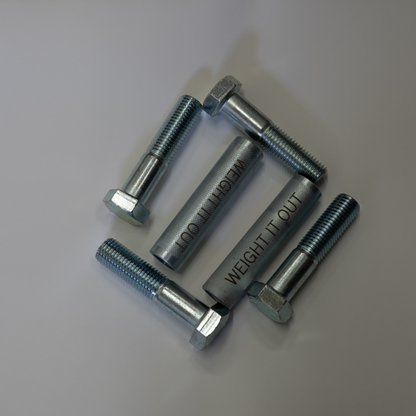 Adjustable Standard 1" Dumbbell Handles Screwable Pair and Collars Stainless Steel American Made