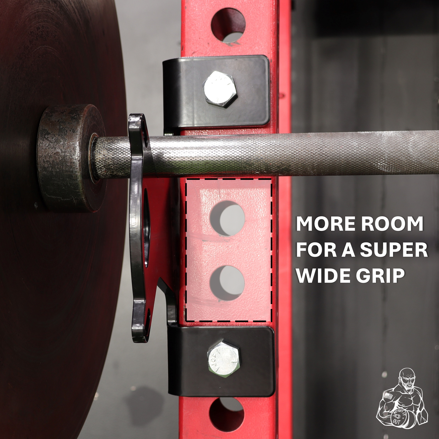 J-Cup Hook Attachment Barbell Holder/Squat Rack Solid Steel USA Made Pairs Multifunctional